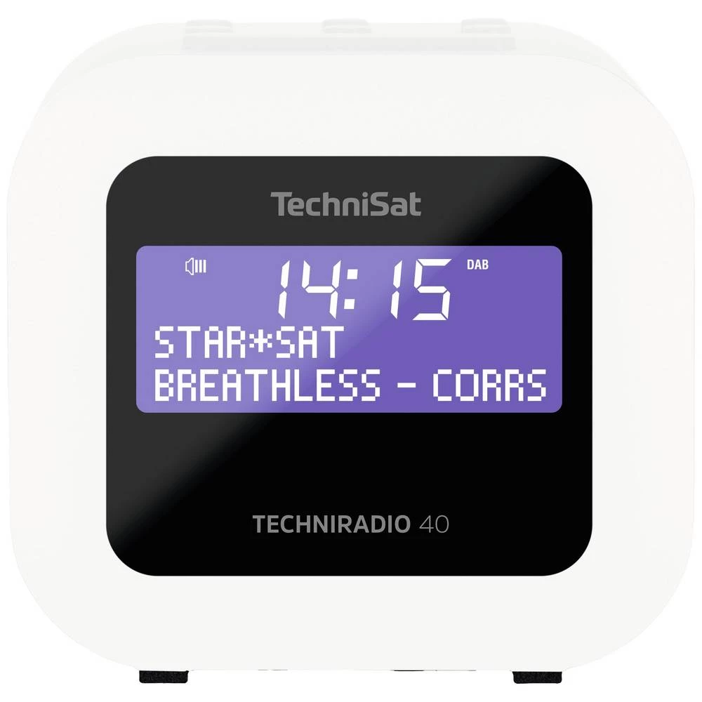 TechniSat TECHNIRADIO 40, weiß džepni radio DAB+ (1012), UKW (1014) DAB+, UKW  funkcija alarma, uklj. kutija zvučnika bijela slika