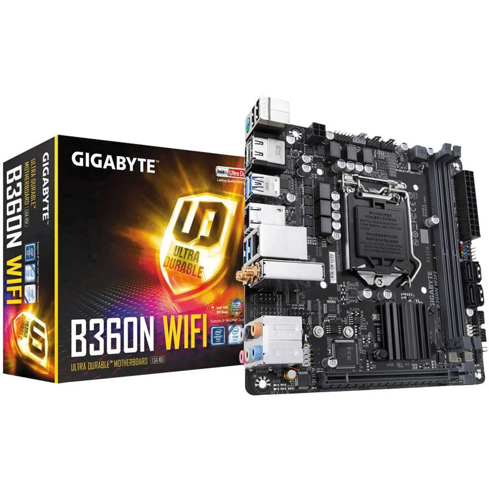 Matična ploča Gigabyte B360N WIFI Baza Intel&reg; 1151 Faktor oblika Mini-ITX Set čipova matične ploče Intel&reg; B360 Express slika