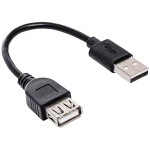 Akyga USB kabel  USB-A utikač, USB-A utičnica 15 cm crna  AK-USB-23