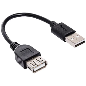 Akyga USB kabel  USB-A utikač, USB-A utičnica 15 cm crna  AK-USB-23 slika