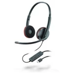 Plantronics Headset Blackwire C3220 binaural USB-C Telefonske slušalice USB C Sa vrpcom, Stereo Na ušima Crna