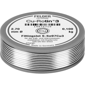 Felder Löttechnik Cu-Rotin® 3 Lemna žica, bezolovna Svitak Sn97Cu3 0.100 kg 2.7 mm slika
