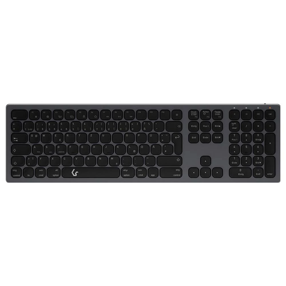 Keysonic KSK-8023BTRF (DE) bežično, Bluetooth® tipkovnica njemačka, qwertz antracitna boja, crna ponovo punjiv slika