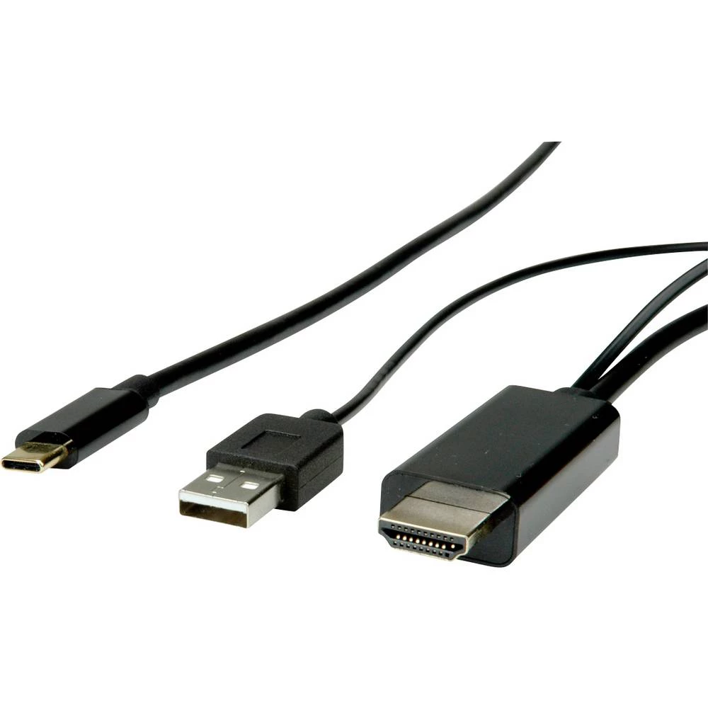 Roline USB-C priključni kabel 1.00 m 11.04.5955 crna [1x muški konektor USB-C™ - 1x muški konektor HDMI] slika