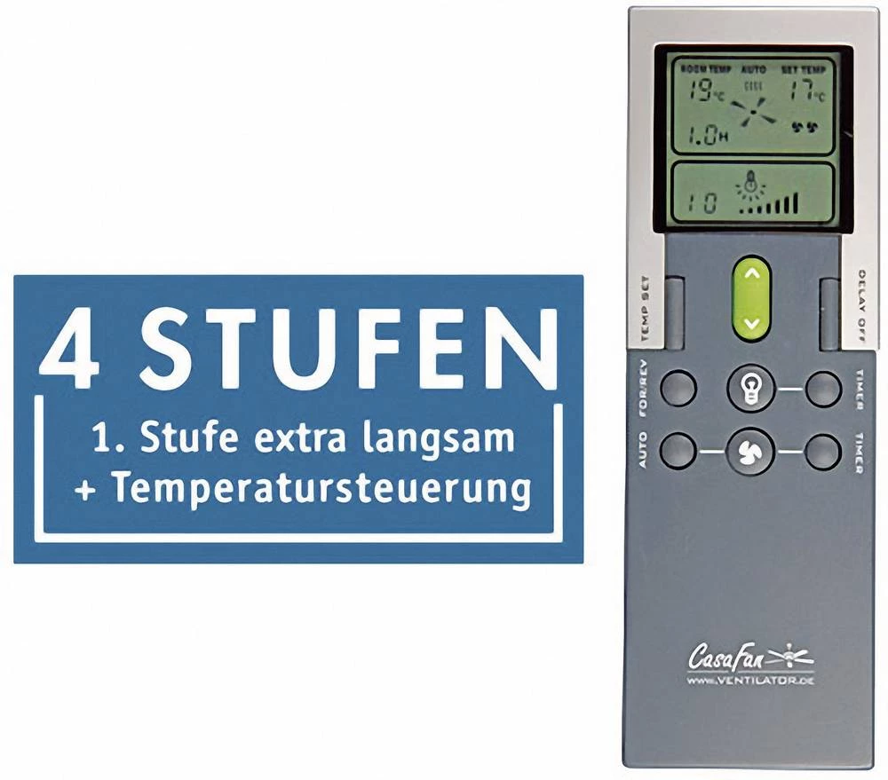 Daljinski upravljač za stropni ventilator CasaFan FB-FNK Advanced (s/bez zatamnjivanja) siva slika