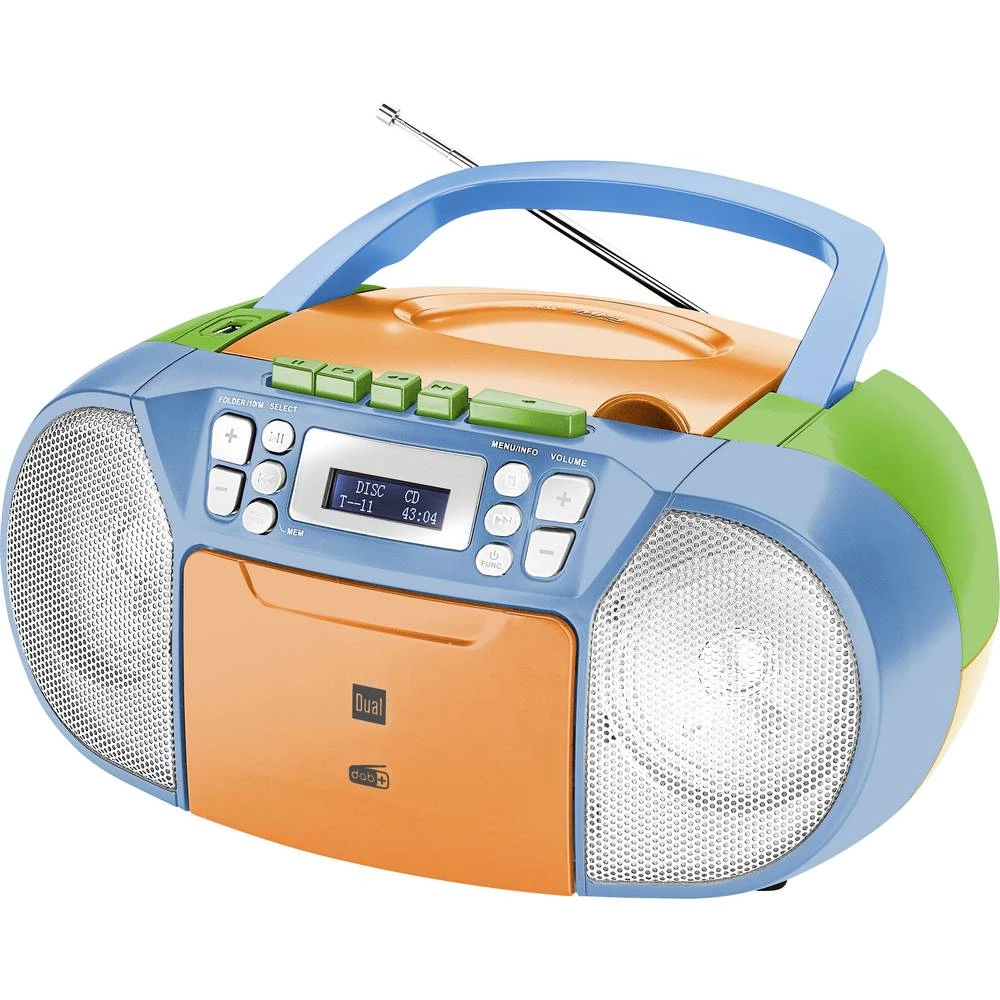 Dual DAB-P 210 Boombox N/A cd, kaseta, aux šarena boja slika