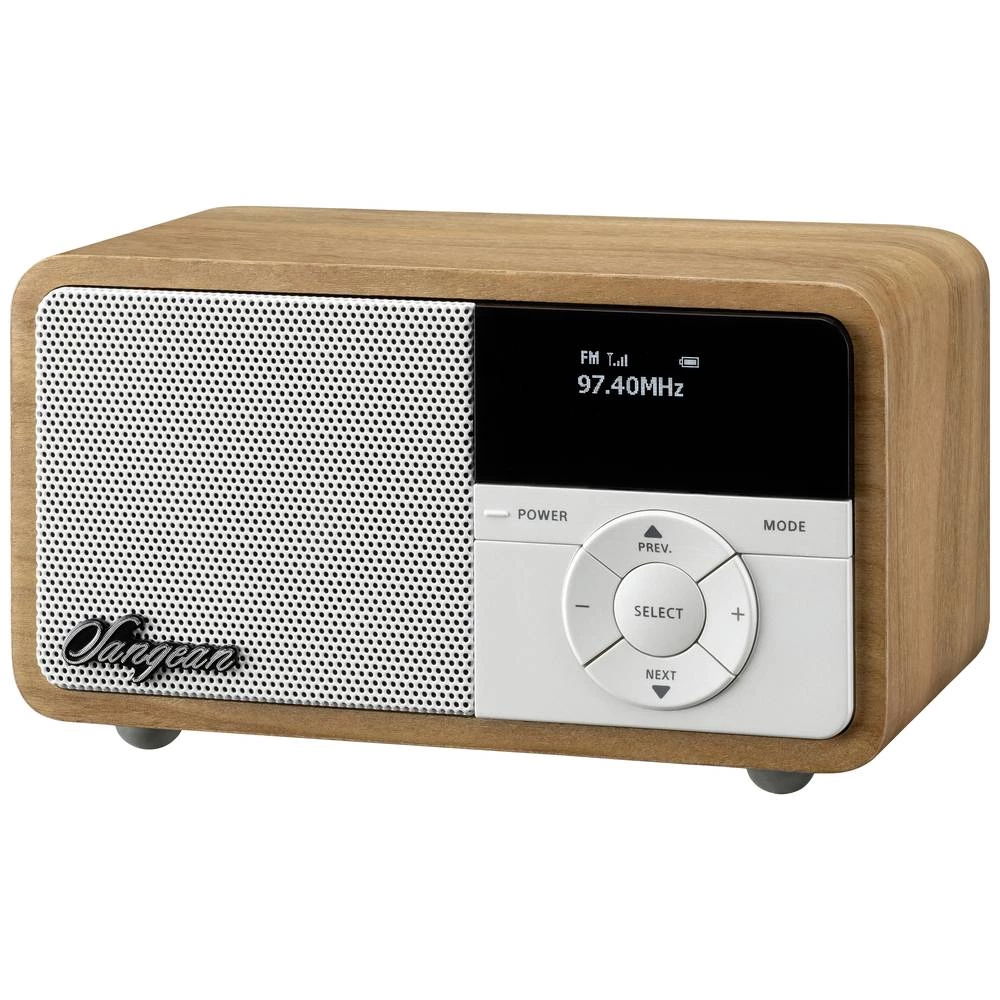 Sangean DDR-7X desktop radio DAB+ (1012), UKW (1014) AUX, Bluetooth®  zaključavanje tipki, mogućnost punjenja drvo (svijetlo) slika