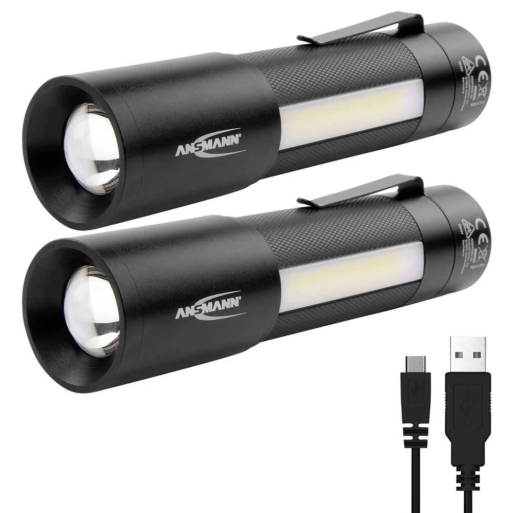 Ansmann 2x 1600-00248 džepna svjetiljka s kopčom za pojas, s trakom za nošenje oko ruke 340 g slika