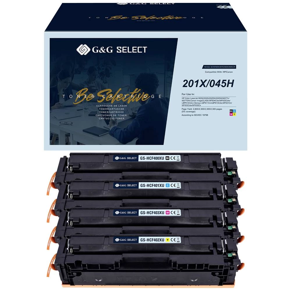 G&G toner zamijenjen HP, Canon 201X, 045H kompatibilan crn, cijan, purpurno crven, žut GS-H201X-4P slika