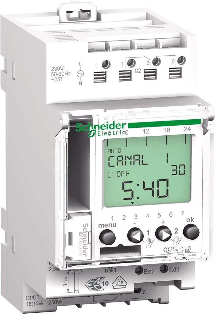 Vremenski prekidač za DIN šine Digitalno Schneider Electric CCT15723 230 V slika
