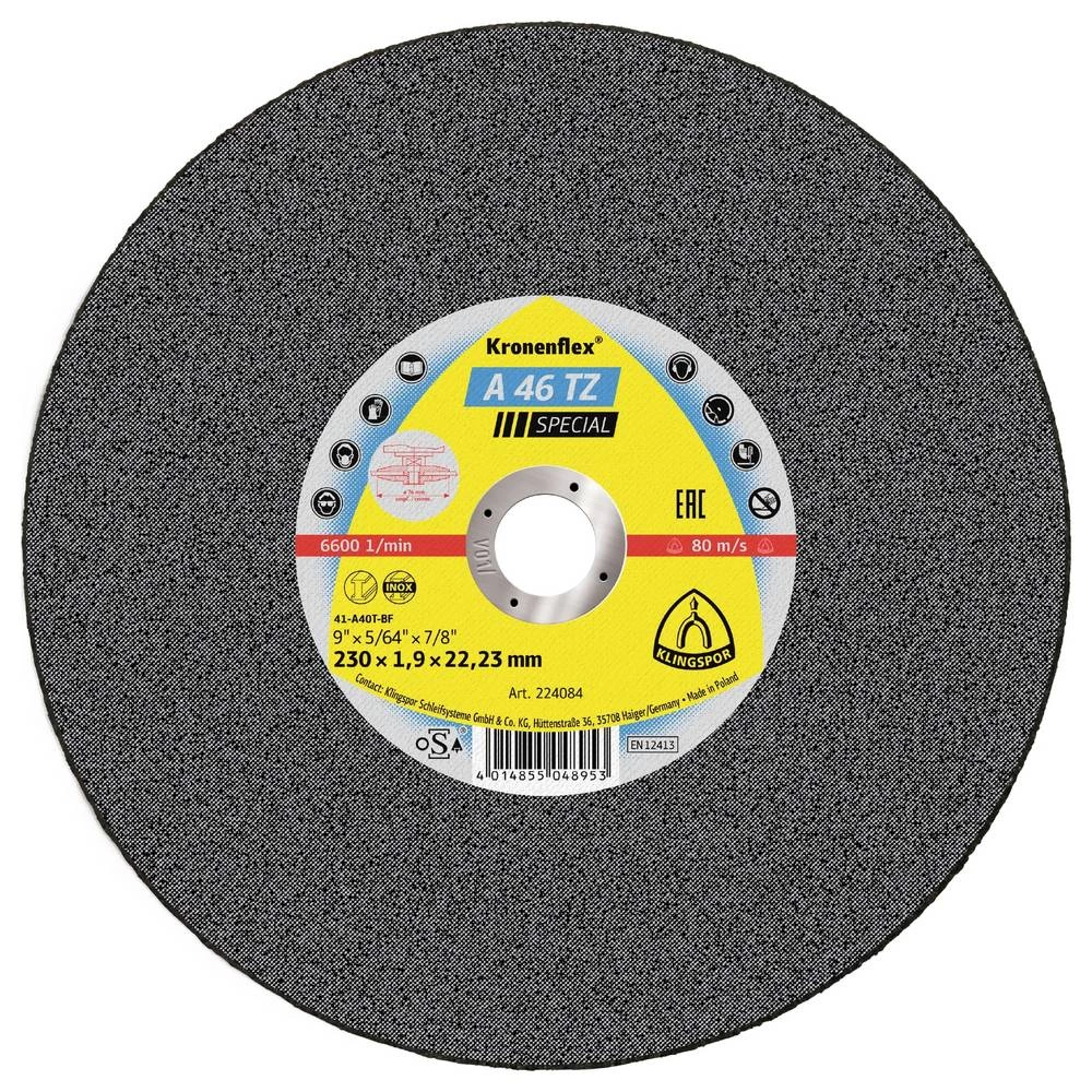 Klingspor A 46 TZ Special 224084 rezna ploča ravna 230 mm 25 kom. nehrđajući čelik, čelik slika