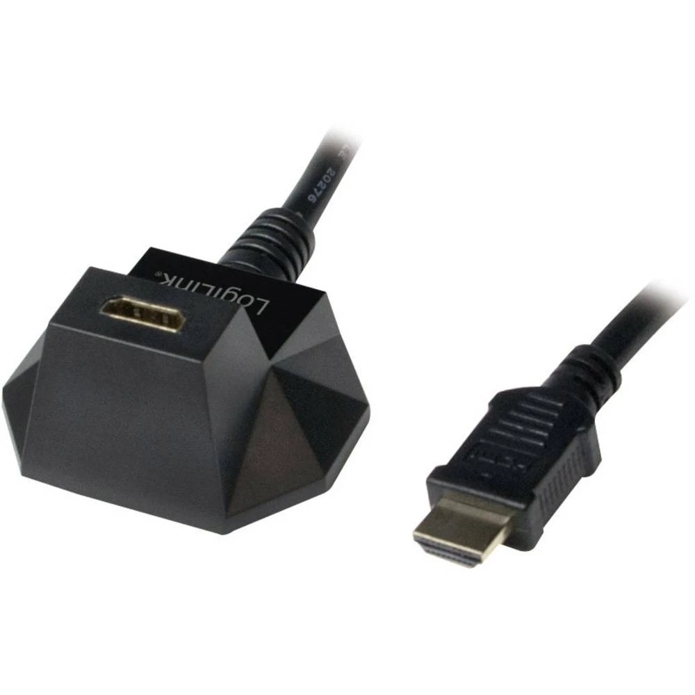 LogiLink HDMI Priključni kabel [1x Muški konektor HDMI - 1x Ženski konektor HDMI] 1.5 m Crna slika