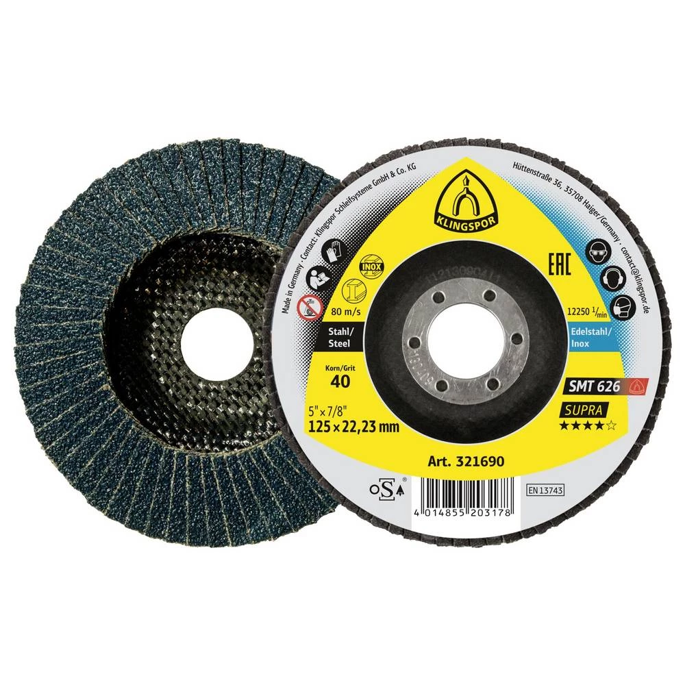 Klingspor 321691 SMT 626 lamelni brusni disk, 180 x 22,23 mm granulacija 40 konveksan promjer 180 mm 10 kom. slika