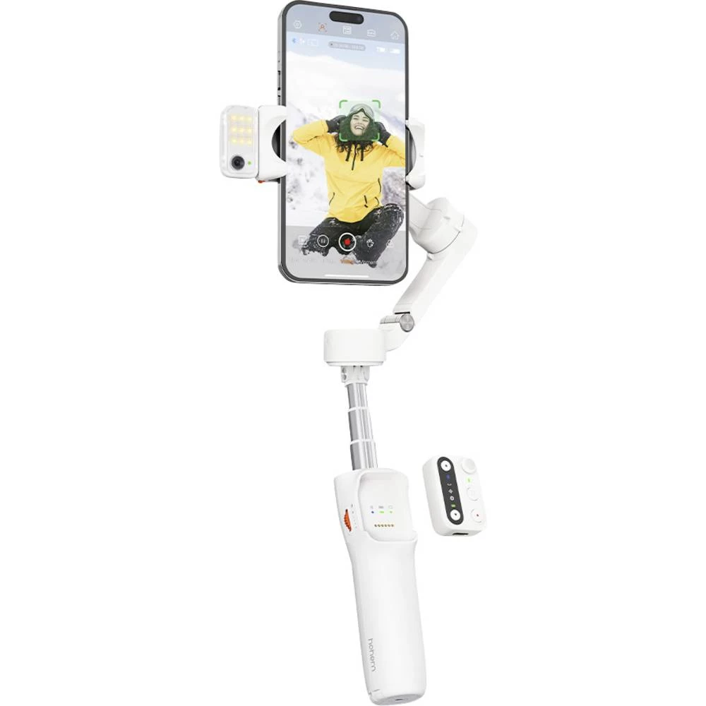 Hohem V3 WTH električni stabilizator 1/4 inča bijela Bluetooth, ugrađeni akumulator, ugrađeni stalak, uklj. držač pametn slika