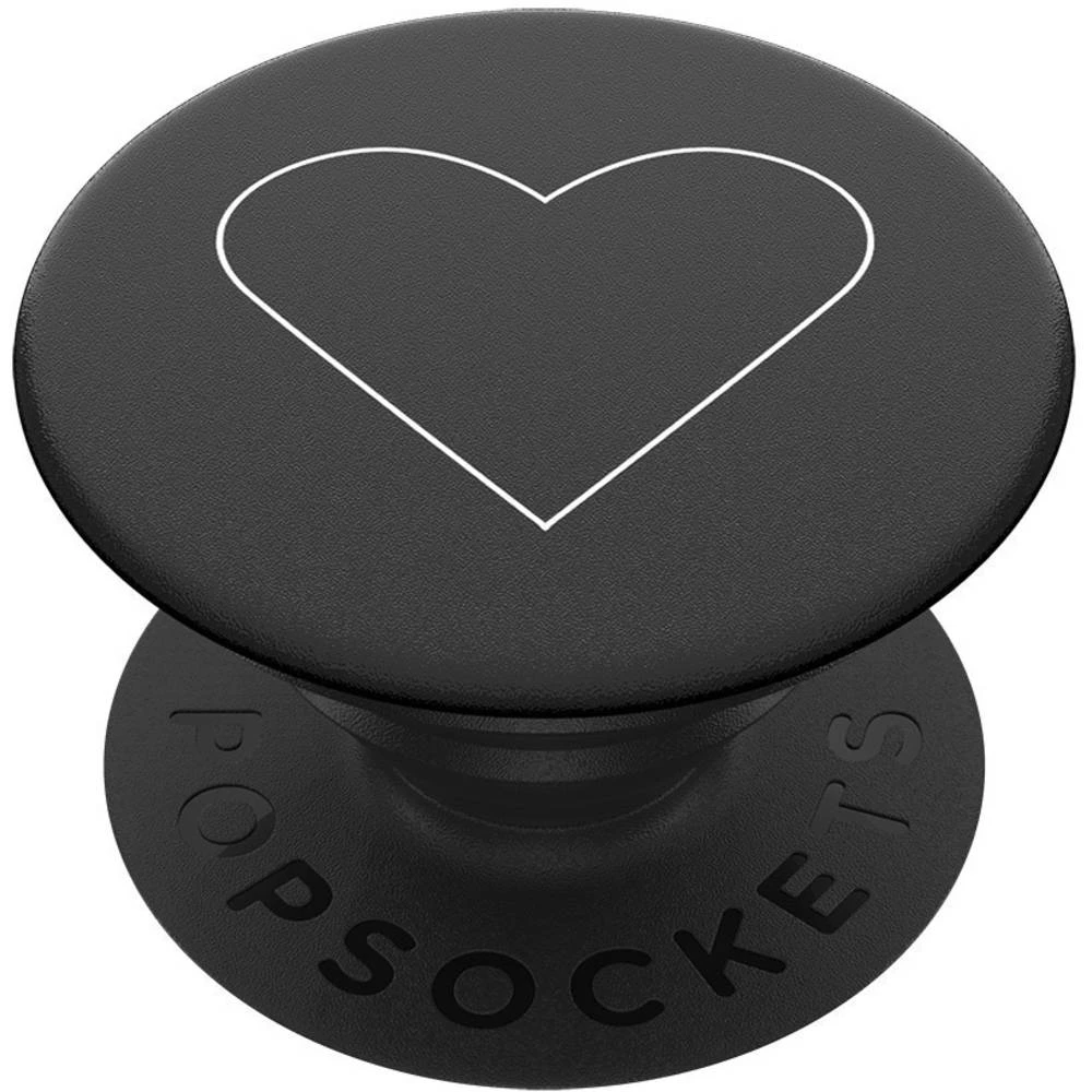 POPSOCKETS White Heart Black Stalak za mobitel Crna slika