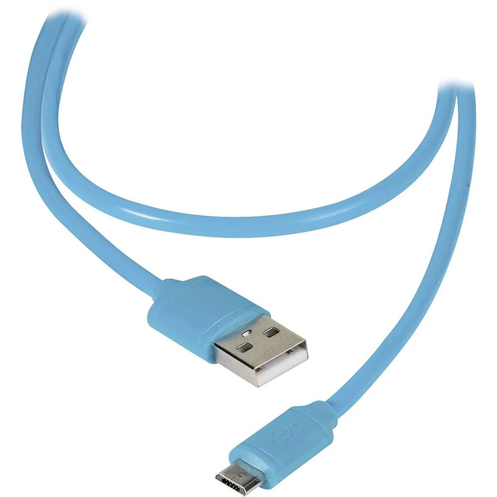 Vivanco USB 2.0 Priključni kabel [1x Muški konektor USB 2.0 tipa A - 1x Muški konektor USB 2.0 tipa Micro B] 1.2 m Plava boja slika