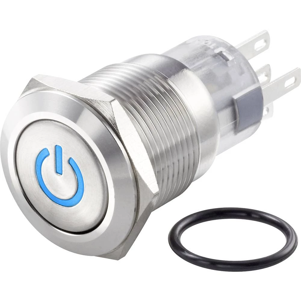 TRU COMPONENTS TC-LAS1-AGQ-11DT/B/12V/S Tlačni prekidač sa zaštitom od vandalizma 250 V/AC 3 A 1 x OFF/(ON) IP67 vraća se u izsp slika