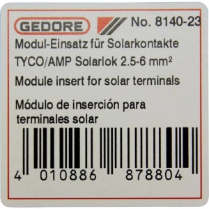 Nastavak za krimpanje Solarni utični konektor 2.5 Do 6 mm² Gedore 8140-23 2078082 slika