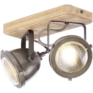 Stropni reflektor LED GU10 50 W Brilliant Carmen Wood 72029/84 Drvo, Plemeniti čelik (brušeni) slika