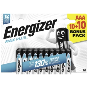 Energizer Max Plus micro (AAA) baterija alkalno-manganov 1.5 V 20 St. slika