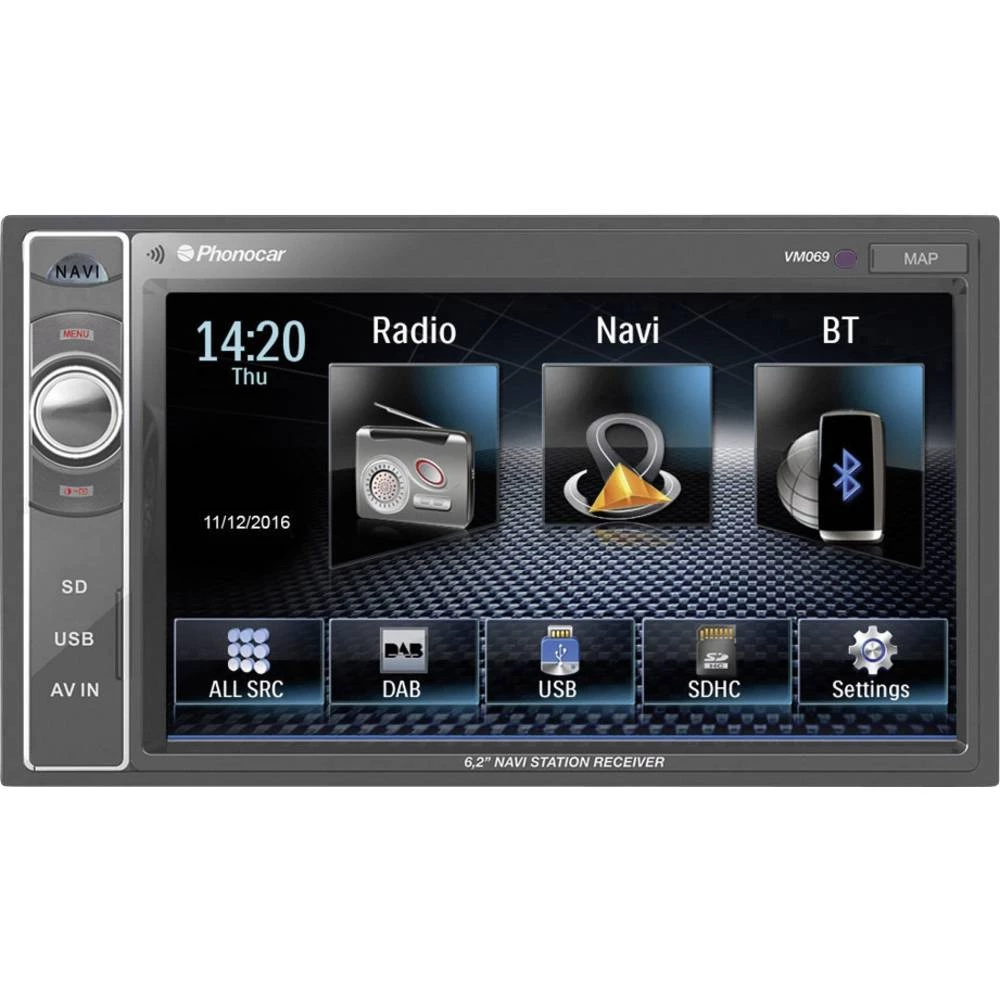 Phonocar VM069E Navigacijski uređaj, instalacija tvrdog diska Europa Bluetooth&reg; telefoniranje slobodnih ruku, Sa daljinskim slika