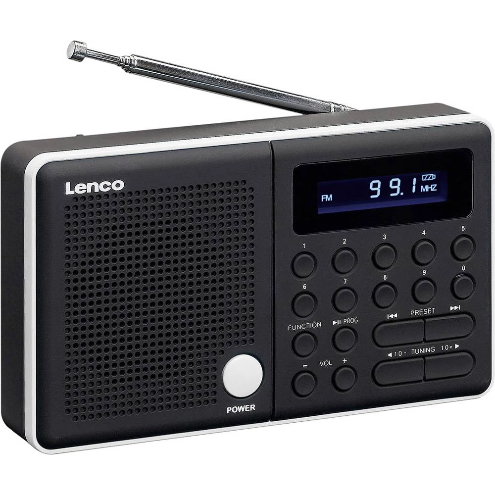 UKW Prijenosni radio Lenco MPR-034 SD, USB, UKW Mogućnost punjenja Crna, Bijela slika