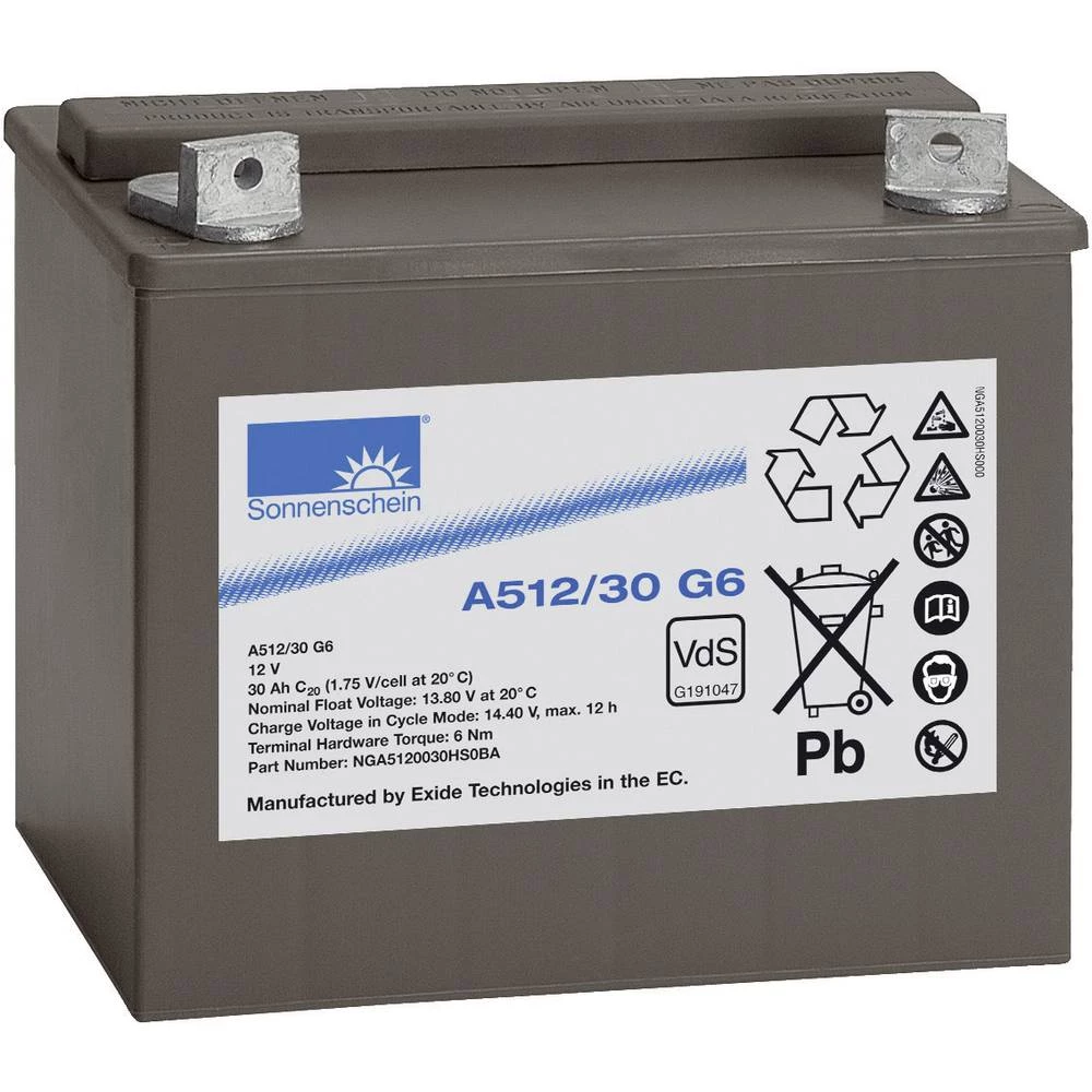 GNB Sonnenschein A512/30 G6 NGA5120030HS0BA olovni akumulator 12 V 30 Ah olovno-gelni (Š x V x D) 197 x 180 x 132 mm M6 slika