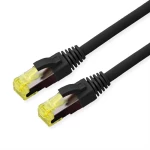 Roline 21.15.0753 RJ45 mrežni kabel, Patch kabel CAT 6a S/FTP 3.00 m crna dvostruko zaštićen, bez halogena, vatrostalan