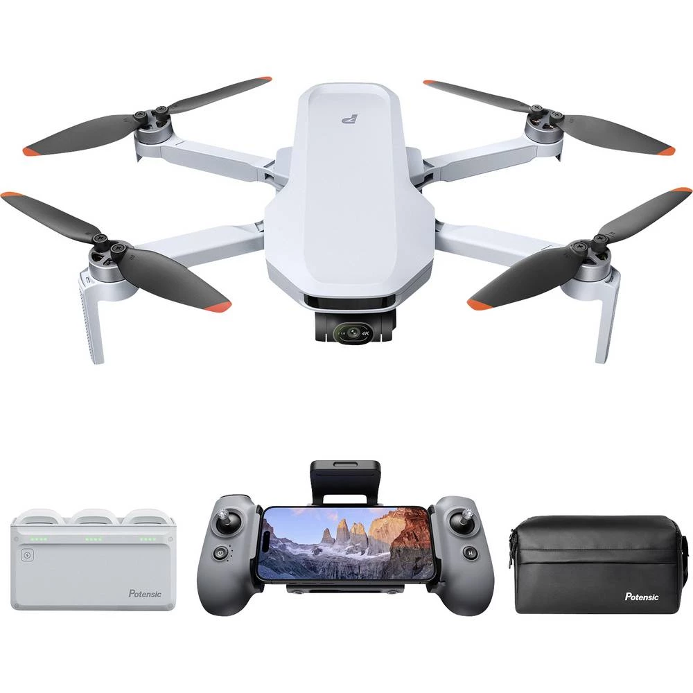 Potensic ATOM 2 Fly More Combo kvadrokopter RtF zrakoplovna kamera , GPS funkcija siva slika
