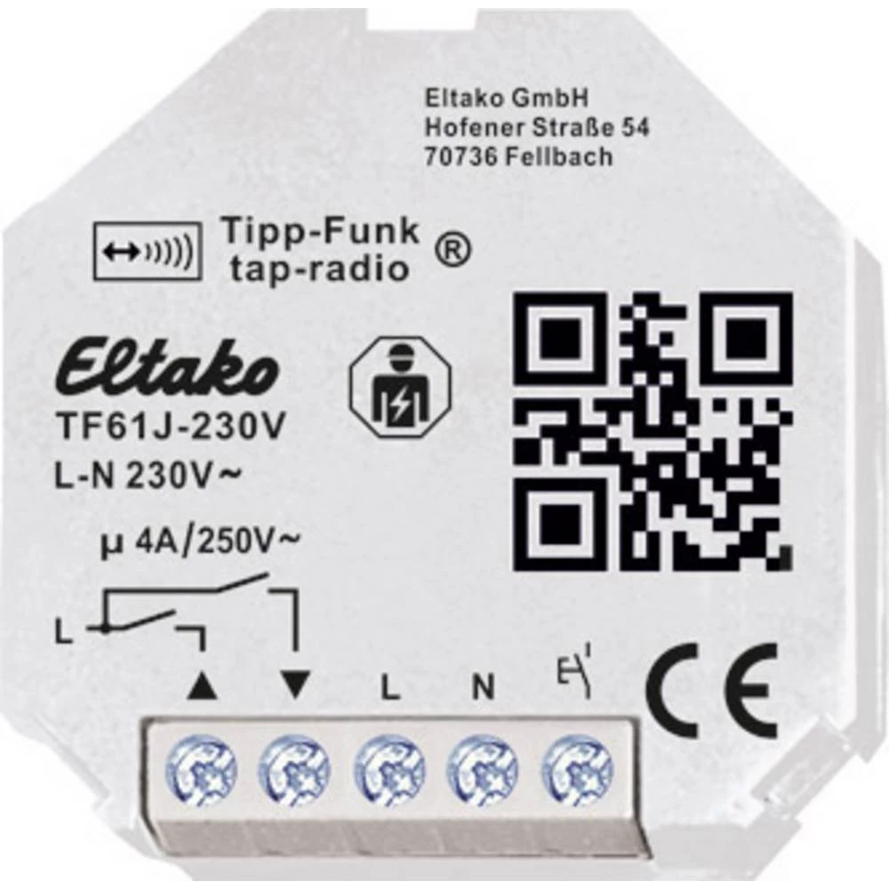 Eltako Bežični Jalousieaktor TF61J-230V Podžbukna Rasklopna snaga (maks.) 1000 W Domet (maks. u otvorenom polju) 30 m slika