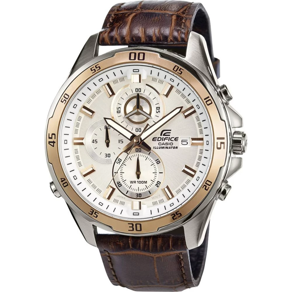 Kronografski Ručni sat EFR-547L-7AVUEF (D x Š x V) 54 x 47.2 x 13.9 mm Zlatna, Smeđa Materijal kućišta=Nehrđajući čelik Materija slika