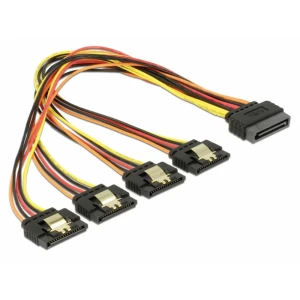 DeLOCK 60157 SATA kabel 0,3 m SATA 15-pin 4 x SATA 15-pin višebojni Delock struja priključni kabel 0.3 m višebojna slika