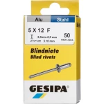 Gesipa 1433538 slijepa zakovica (Ø x D) 5 mm x 12 mm čelik aluminij 50 St.