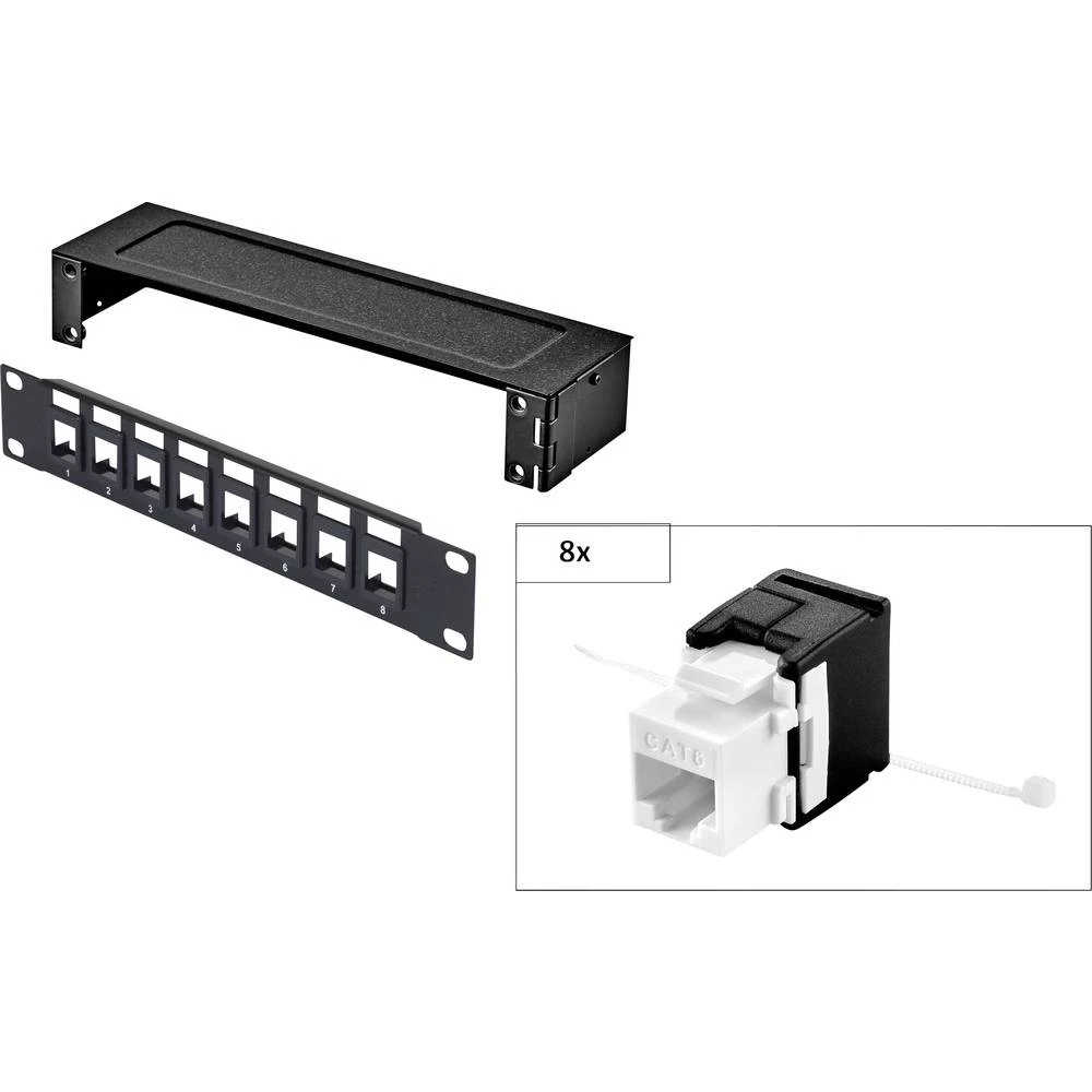 8 ulaza Mreža Patch box Renkforce WF CAT 6A 1 HE slika