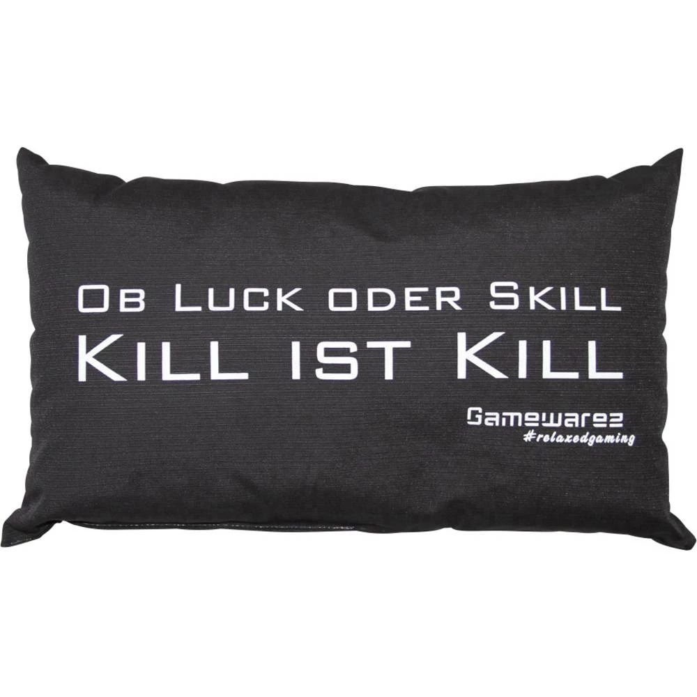 Jastuk GAMEWAREZ "OB LUCK ODER SKILL - KILL IST KILL" Crna slika