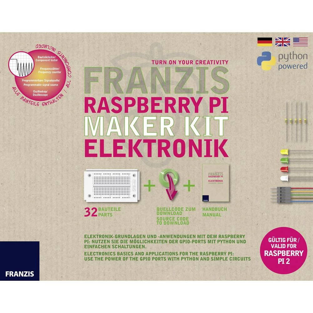 Komplet za izrađivanje Franzis Verlag Raspberry Pi Maker Kit Elektronik 65339 Iznad 14 godina slika