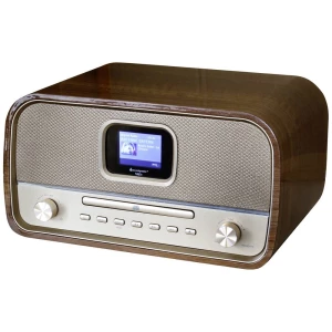 soundmaster DAB970BR1 desktop radio DAB+ (1012), ukw AUX, Bluetooth®, CD, DAB+, UKW, USB  funkcija punjenja baterije, uklj. daljinski upravljač, funkcija alarma smeđa boja slika