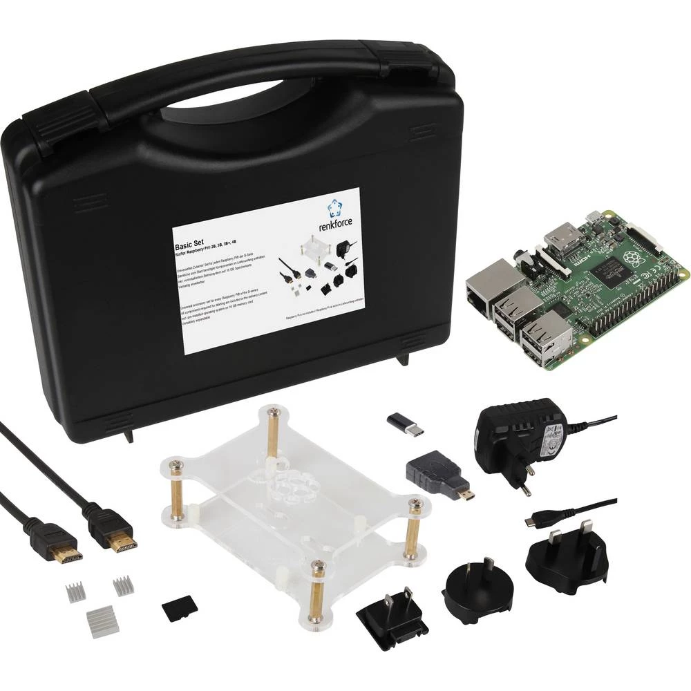 Renkforce Basic Set Raspberry Pi® 2 B 1 GB 4 x 0.9 GHz uklj. kućište, uklj. napajanje, uklj. HDMI kabel , uklj. noobs os, uklj. hladnjak slika