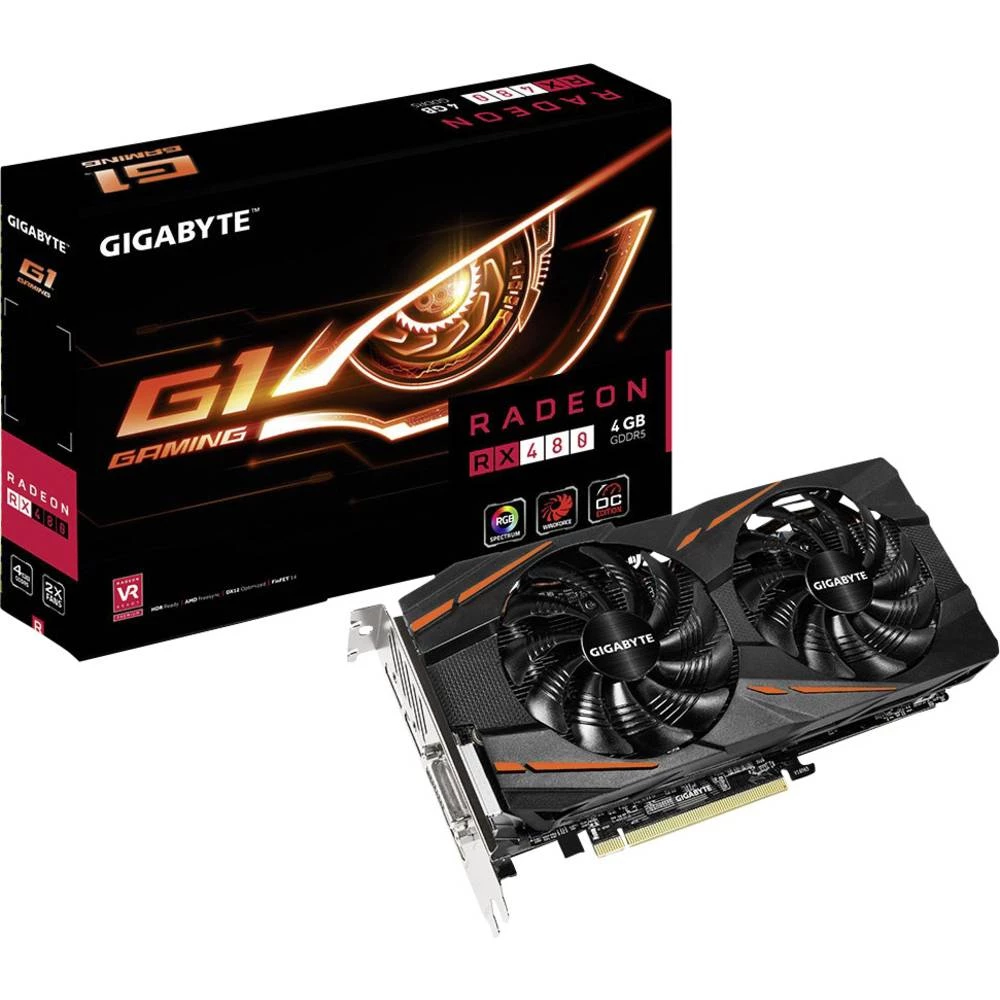 Grafička kartica Gigabyte AMD Radeon RX 480 G1 Gaming 4 GB GDDR5-RAM PCIe x16 HDMI&trade;, DVI, DisplayPort slika