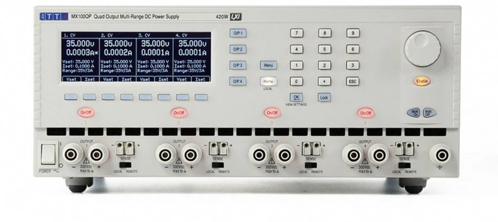 Laboratorijsko napajanje, podesivo Aim TTi MX100Q 0 - 35 V 1 mA - 6 A 105 W, 210 W Programabilno Broj izlaza 4 x slika