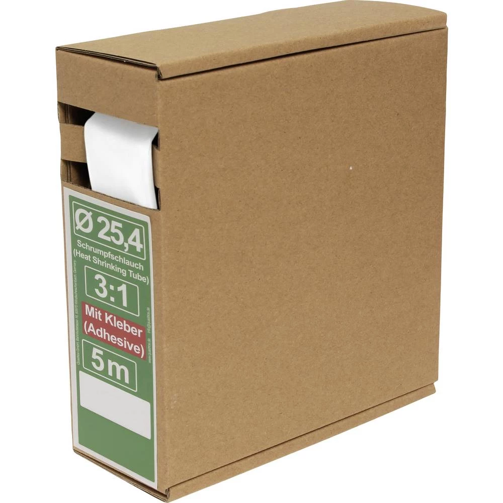 Quadrios 25CA494 skupljajuća cijev s ljepilomi bijela 25.4 mm 8.5 mm Stopa skupljanja:3:1 5 m slika