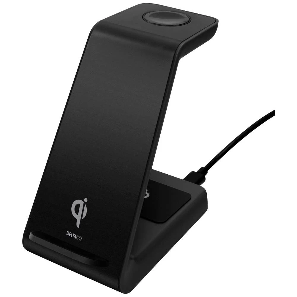 Deltaco - a nordic brand indukcijski punjač 2000 mA  QI-1037  Izlazi standard indukcijskog punjenja crna slika