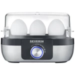 Severin EK 3163 kuhalo za jaja bez BPA, s mjernom šalicom, s bušilom jaja plemeniti čelik, crna