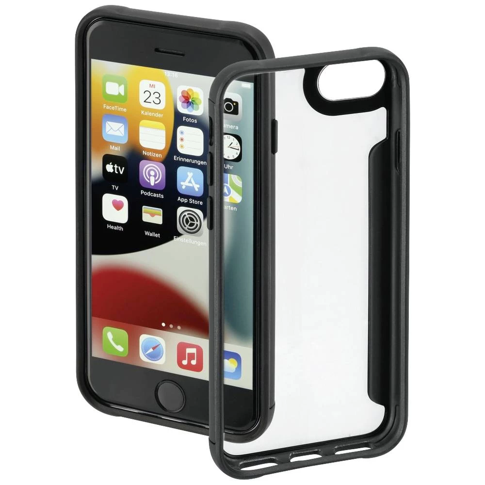 Hama Metallic Frame etui Apple iPhone 7, iPhone 8, iPhone SE 2020, iPhone SE 2022 prozirna, crna slika