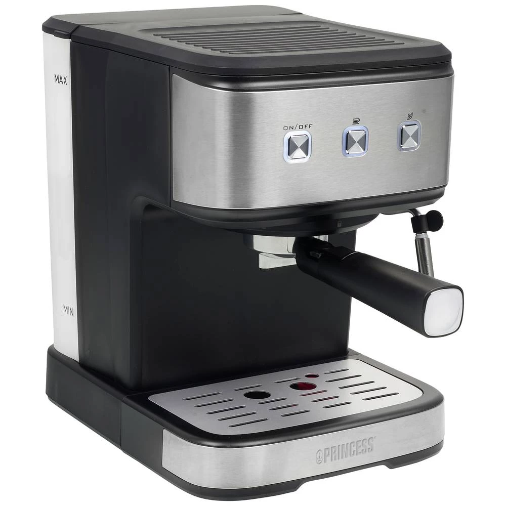 Princess 249413 espresso aparat i aparat za kapsule 20 bara spremnik za vodu 1,5 litara Máquina de espresso y cápsula crna/srebrna Princess 249413 aparat za esspreso kavu s držačem filtera plemenit... slika