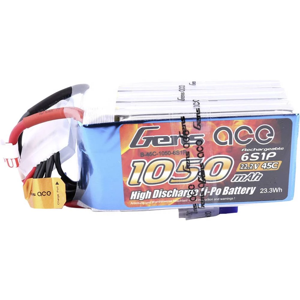 LiPo akumulatorski paket za modele 22.2 V 1050 mAh Broj ćelija: 6 45 C Gens ace Softcase EC3 slika