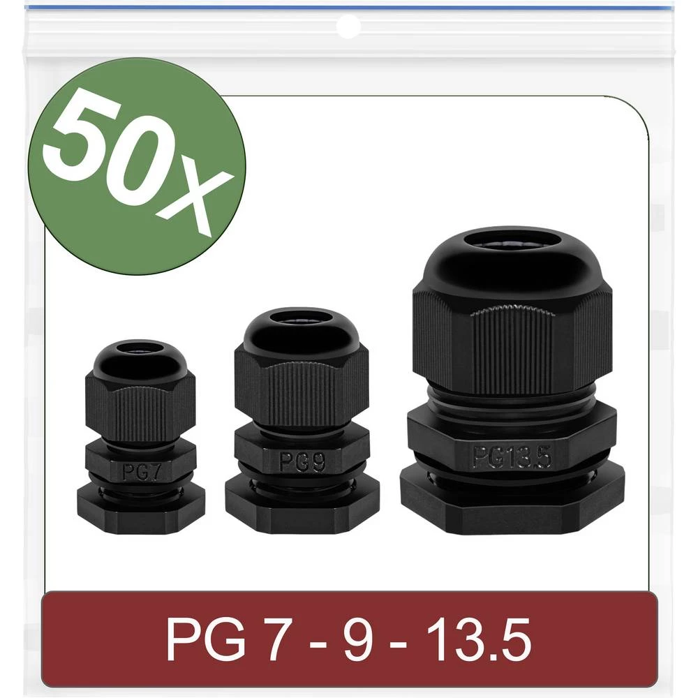Quadrios 24CA390 kabelska uvodnica  PG7, PG9, PG13.5  poliamid crna 50 St. slika