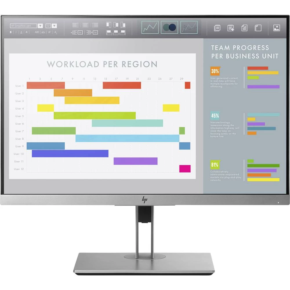 LED zaslon 61 cm (24 ") HP EliteDisplay E243i ATT.CALC.EEK A (A++ - E) 1920 x 1200 piksel WUXGA 5 ms HDMI&trade;, DisplayPort, V slika