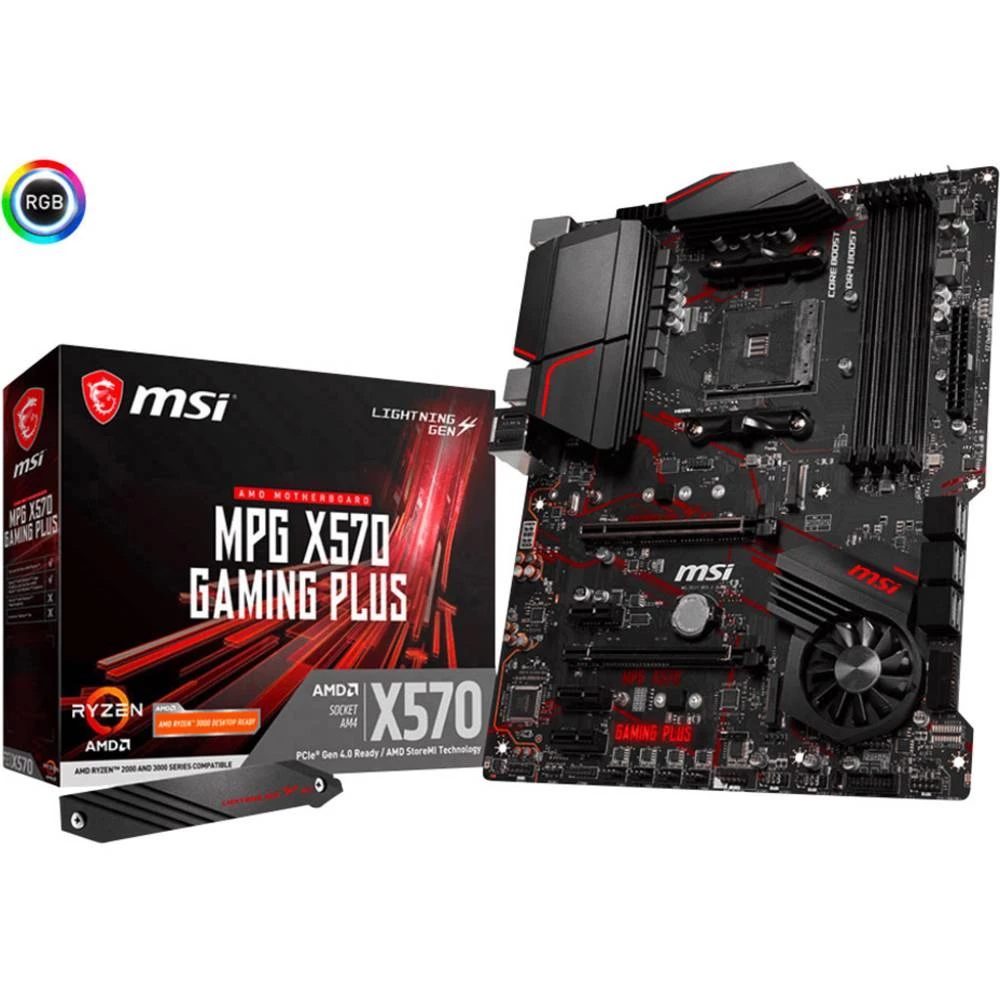 Matična ploča MSI Gaming MPG X570 Gaming Plus Baza AMD AM4 Faktor oblika ATX Set čipova matične ploče AMD&reg; X570 slika