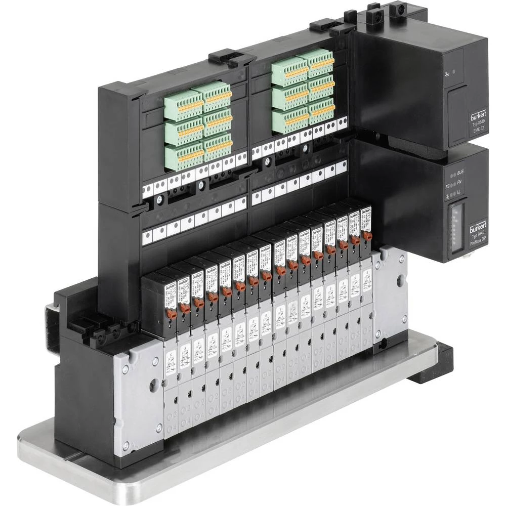 Stezaljka ventila Bürkert 230154 24x (2x 3/2) s fukcijom ventila NC Upravljanje (pneumatije) Profibus DPV1 s RIO Master 24 slika